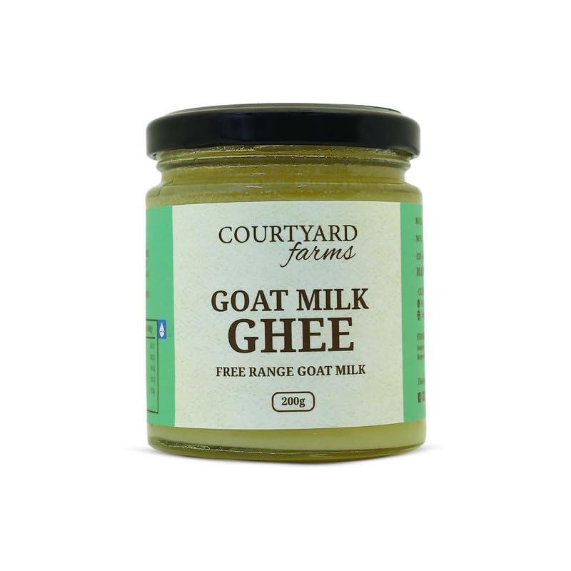 Courtyard Courtyard Farms Goat Milk Ghee - 100% Natural I Grass Fed I Traditional I 200 Gram Glass Bottle Jar