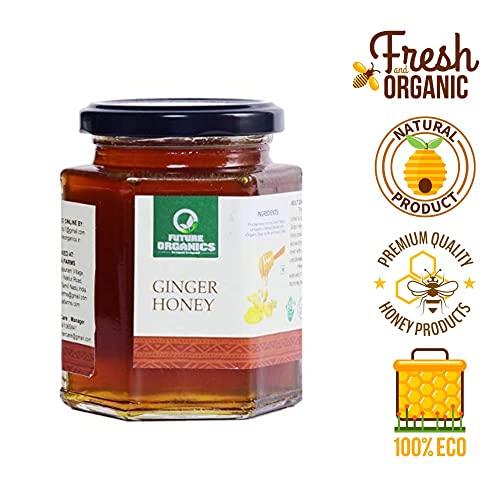 FUTURE ORGANICS –Eat Oragnic! Be Organic!! Future Organics Premium Honey with Ginger - 350 Gram | Delicious Honey Made with 100% Pure, Natural & Organic Ingredients | No Artificial Color | No Added Sugar
