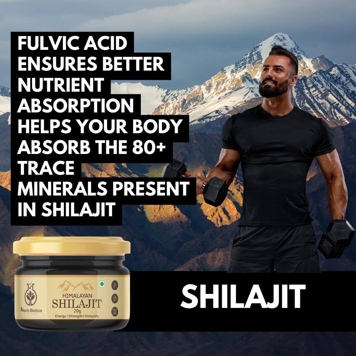 Herb Biotics -Revitalize with Herbs Herb Biotics 100% Pure Himalayan Shilajit/Shilajeet Resin 20 gm - With 78% Fulvic Acid - For Endurance, Stamina and strength | Lab Certified (1)