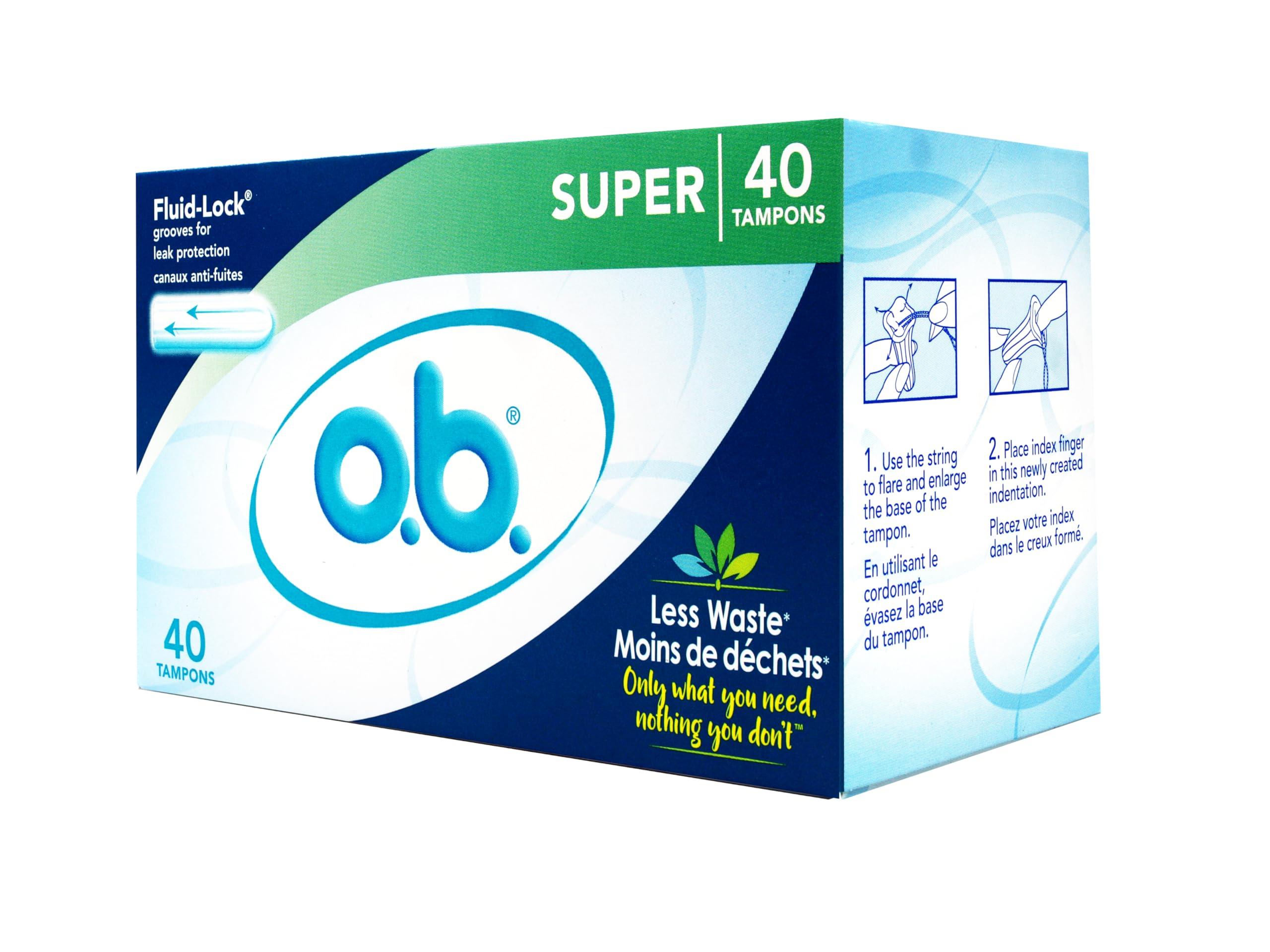 o.b. o.b. Pro Comfort Applicator Free Digital Tampons, Super - 40 Count