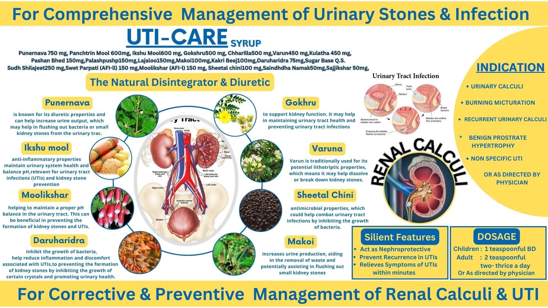 ALPHA LIFE CARE ALPHA LIFE CARE UTI-CARE An Ayurvedic 200ml Syrup For Urinary Track Infection(UTI), Support Kidney Health,Relief from Burning Sensation,Detoxifying Supplement with Punernava, Gokhru & Daruharidra (Pack of 6)