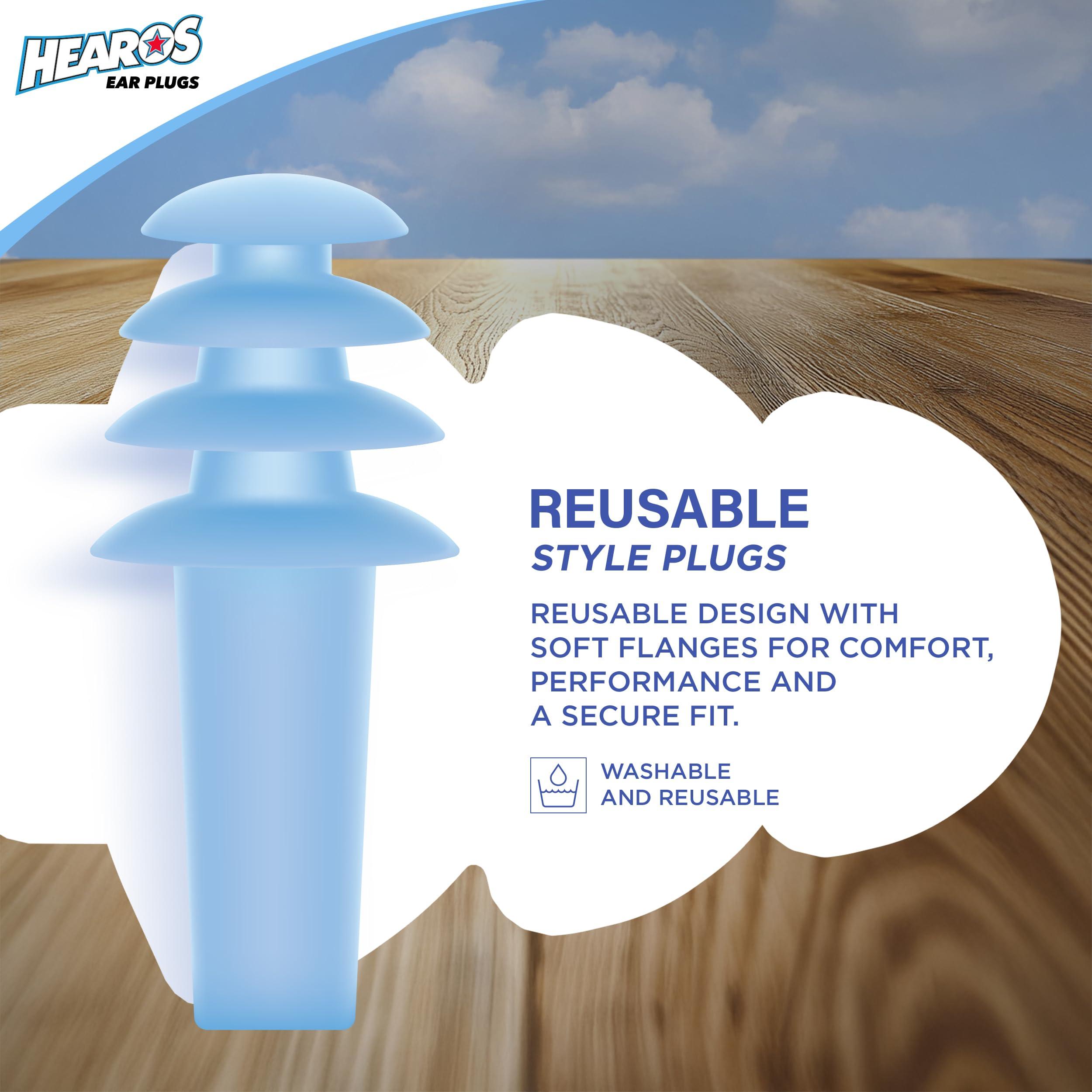 HEAROS HEAROS AirPlugs Airline Pressure Reducing Earplugs, 1 Pair + Free Case, Latex Free Silicone, Reduce Ear Pain, NRR 20, Clear (5805)