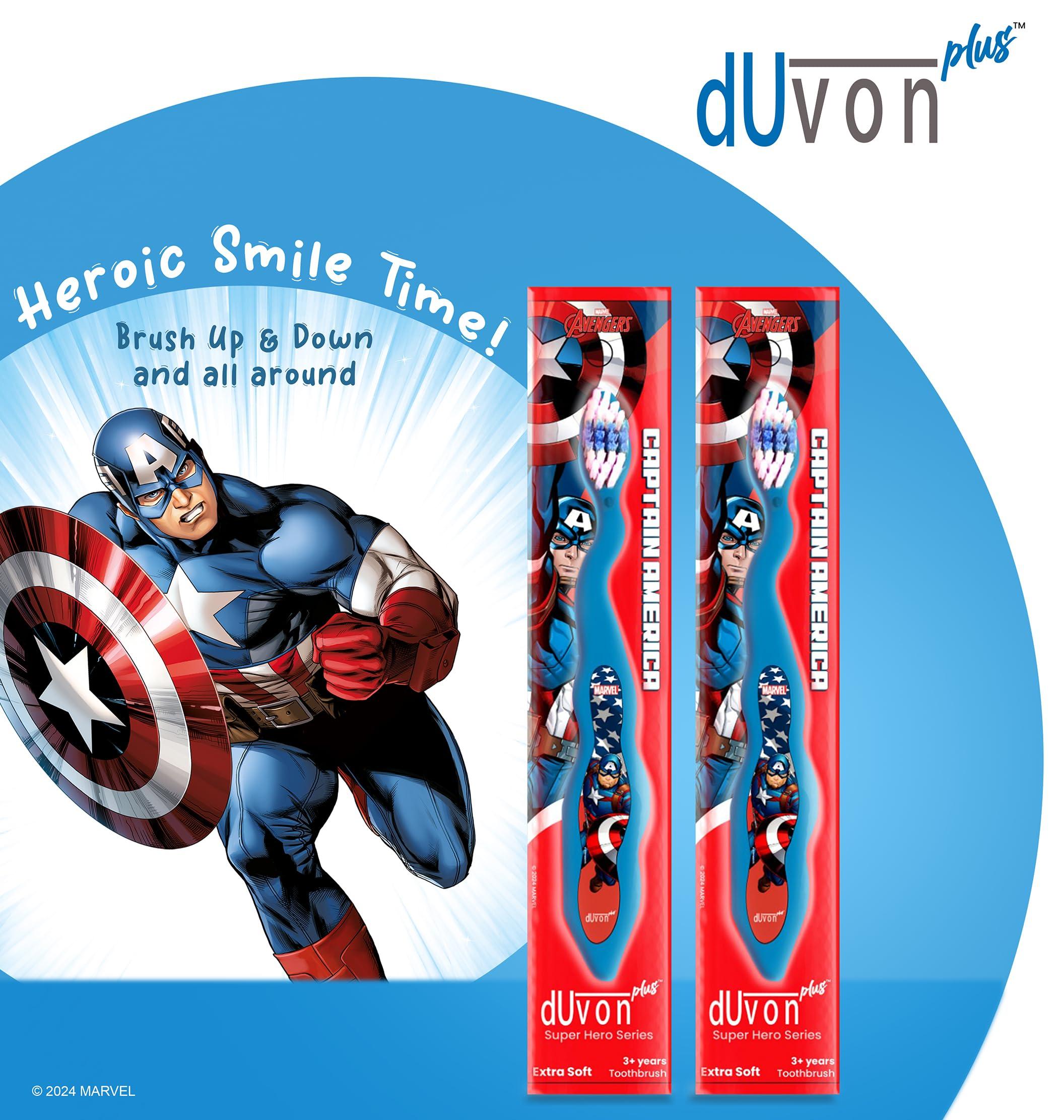 DUVON Duvon Plus Marvel Avenger Series toothbrush - Captain America and Iron Man (Pair of 2)