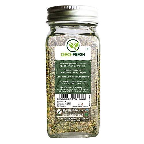 Geo-Fresh Geo-Fresh organic Italian Seasoning 15g (Italian Herbs) (Pack of 2) - Certified Organic, Classic blend of Organic Thyme, Parsley, Oregano, Basil. Best for Pizza, Pasta, and all Italian dishes