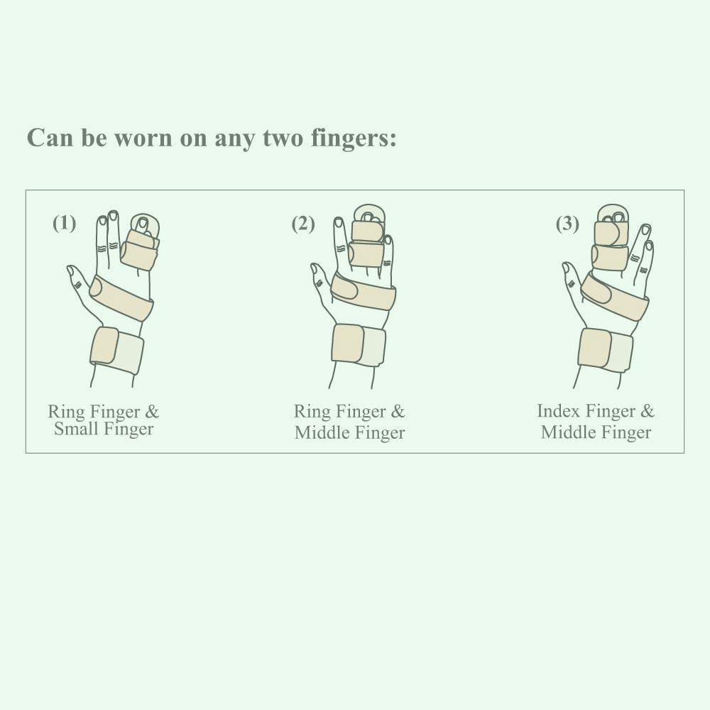 GoodsHealthShop GoodsHealthShop 2 Finger Splint Trigger Finger Splint Adjustable Full Hand and Wrist Brace Support, Metal Straightening Immobilizer Treatment for Sprains, Mallet Injury, Arthritis (Small)