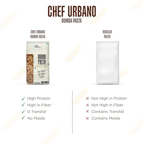 CHEF URBANO Chef Urbano Quinoa Pasta Fusilli 250g | Healthy Pasta | High Protein and Fibre | Easy Digestion | Healthy Food | Diet Food | Vegetarian
