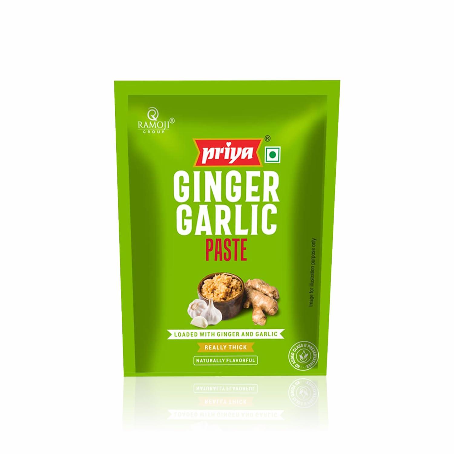 Priya Priya Ginger Garlic Paste, 100g (Pack of 8)