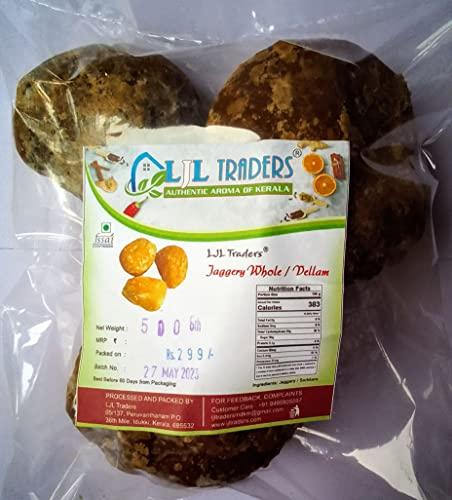 LJL Traders LJL Traders Natural Vellam Whole/Gud/Sarkkara/Bellam/Jaggery - 500 g (Pack of - 3)