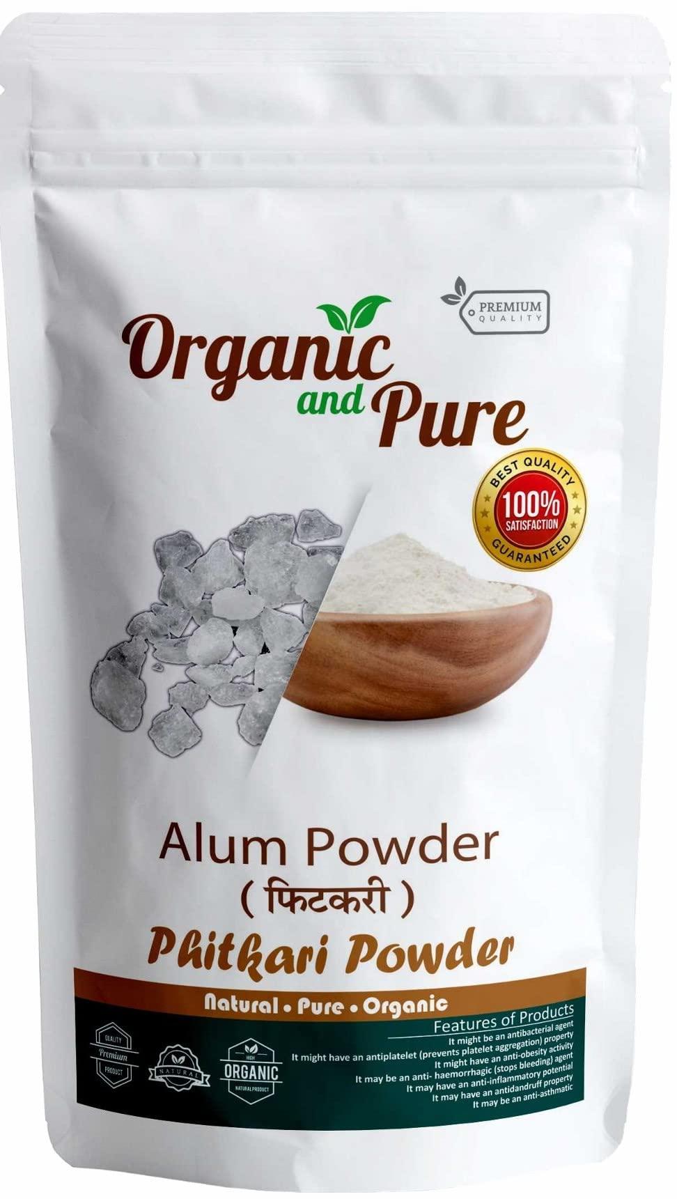 Organic and Pure Organic and Pure Alum Stone Block | Phitkari Alum Stone | Fitkari Stone for Skin Vastu Face Skin Hair Water Underarms Shave Teeth | Potassium Potash 400g