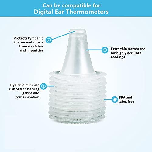 EssaUnica 200X Ear Thermometer Covers Lens Filters Refill Caps for All Braun ThermoScan Models, BPA Free and Disposable for Braun Thermoscan