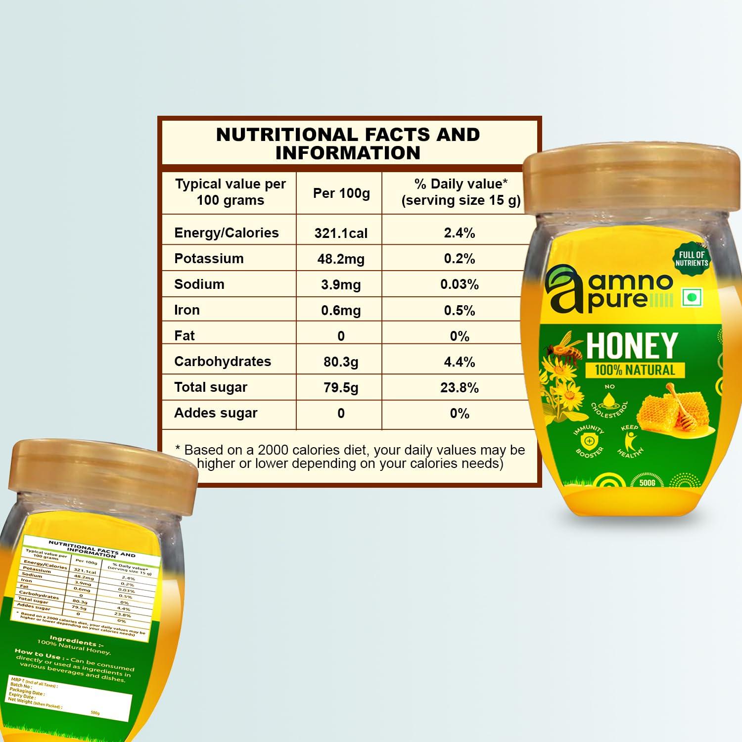 Amno Pure Amno Pure 100% Natural Honey No Cholestrol Full of Nutrients with No Sugar Adulteration Chemical Free