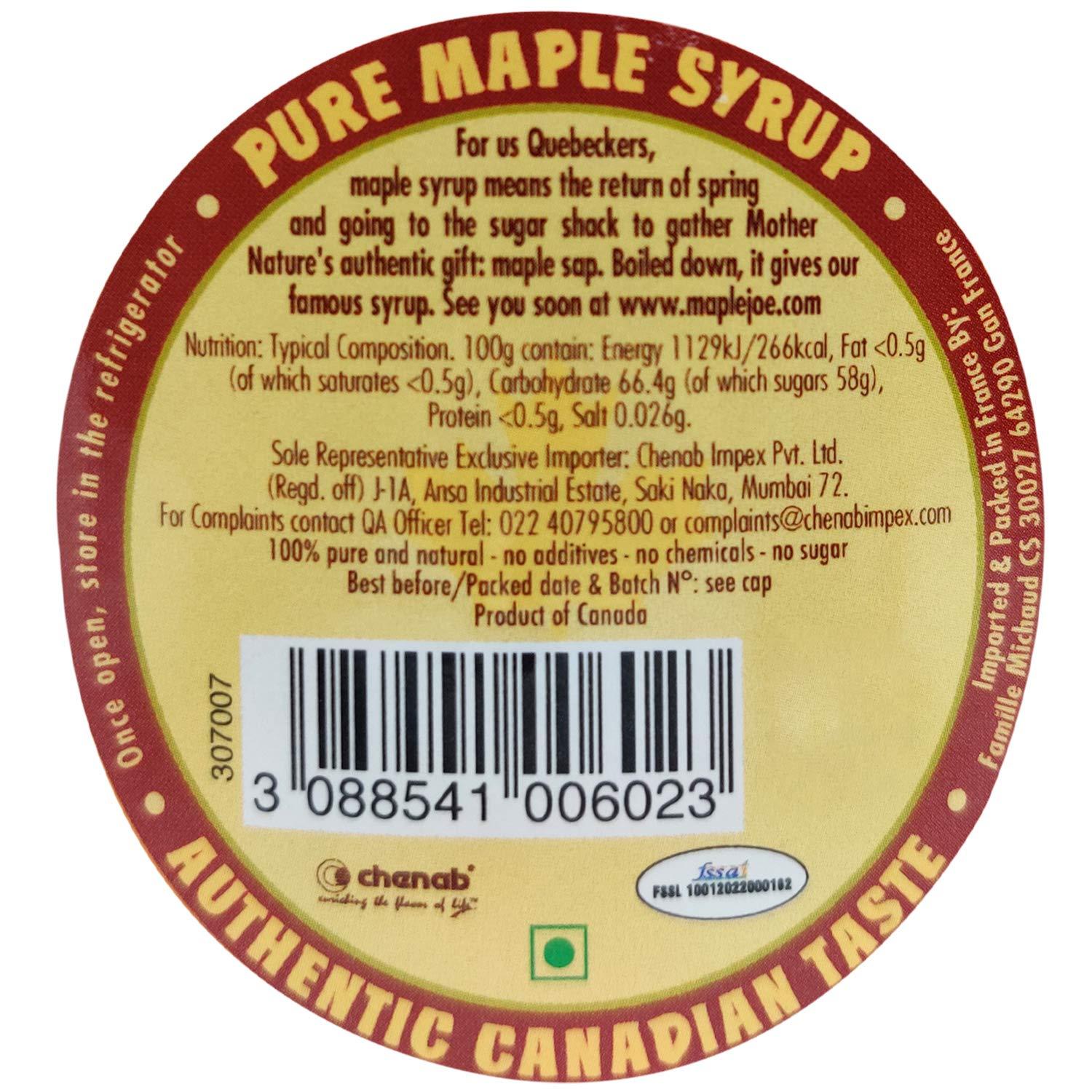 Maple Joe Maple Joe Canadian Grade A Maple Syrup, 150g | Vegan | Light and Delicate | No Additives, No Added Colours, 150g