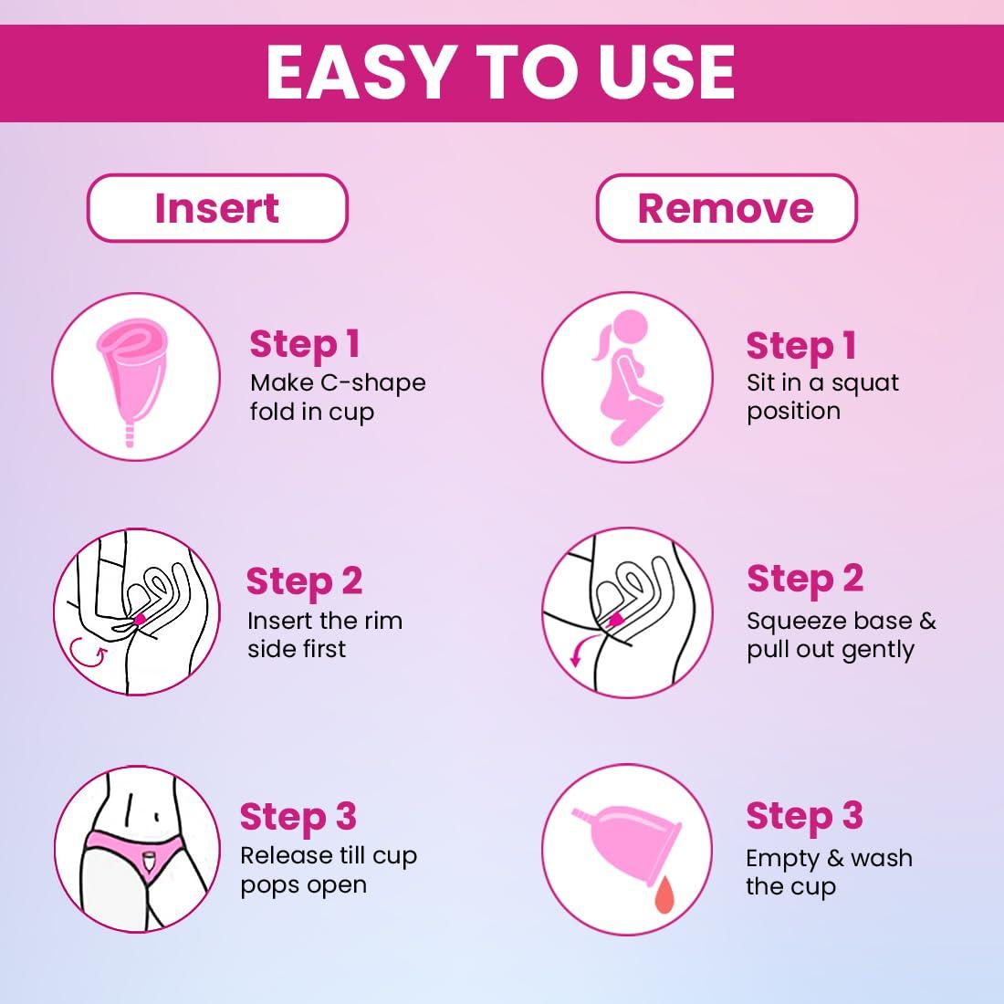 Everteen everteen Menstrual Cup for Women- 1pc (Large, 30ml) with storage pouch- 12 hours Leak-Proof Protection. Have period with no smell, no discomfort.Pink