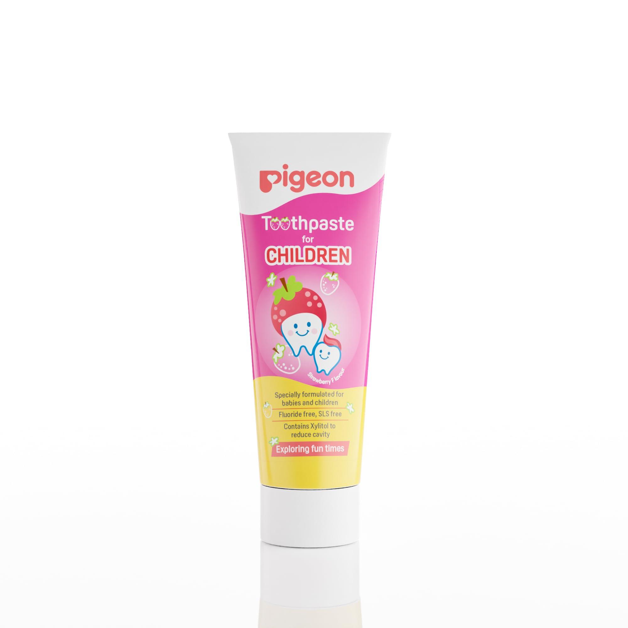 Pigeon Pigeon Strawberry Toothpaste, For Babies And Children,Fluroide -Free,Sls Free,Color Free,Paraben Free, Ph Friendly,45 G, Deep clean