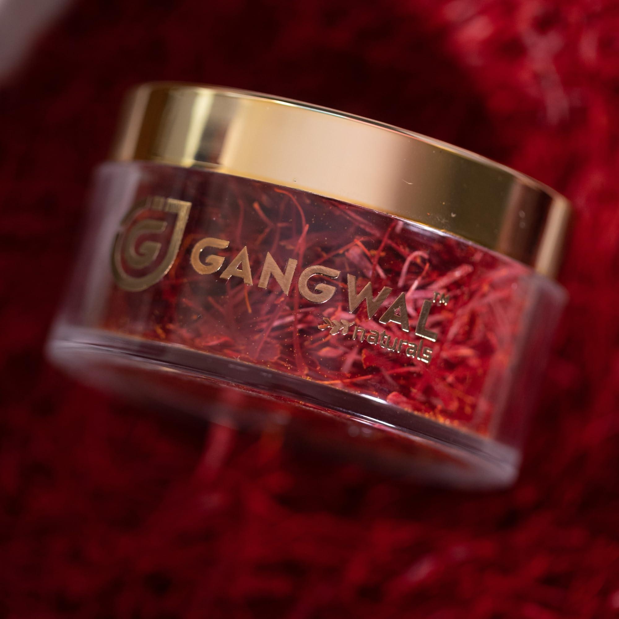 GANGWAL NATURALS Gangwal Naturals Red Garnet Gift Pack Original Kesar Saffron | 100% Pure Saffron | Long Kesar Threads | Suitable For Pregnant Women, Food Aroma, Sweets, Beverages, Medicinal, Pooja and Beauty | Natural Stone Bowl + Tweezer Included | 5g