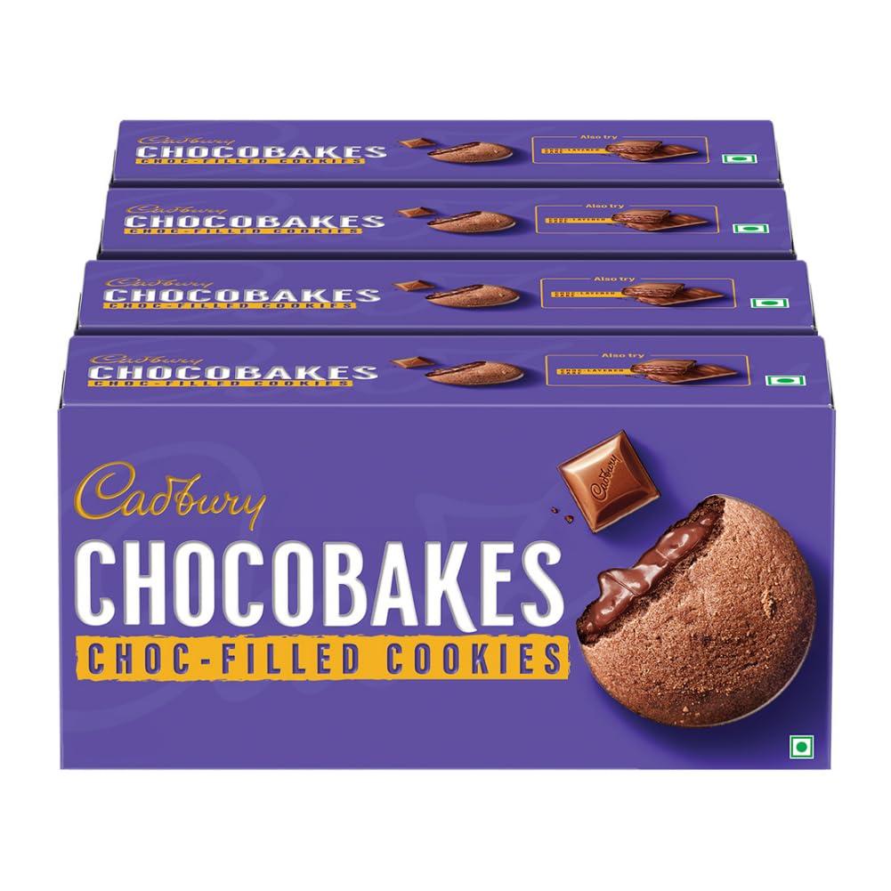 Cadbury Cadbury Chocolate Chocobakes Chocfilled Cookies, 4 X 150 G,600 Grams