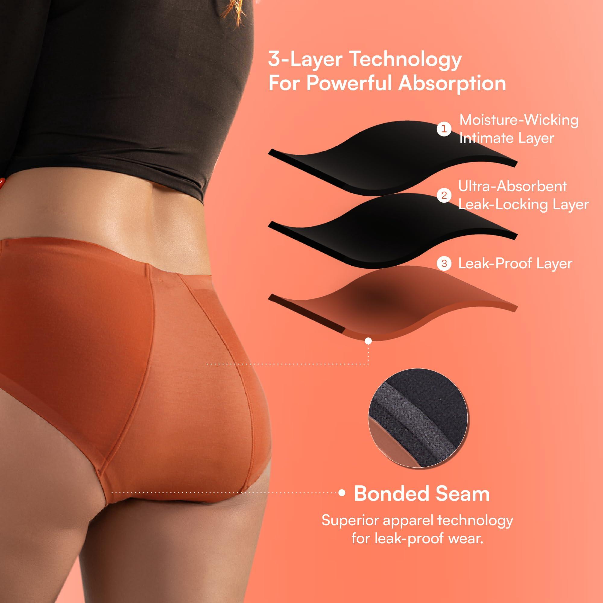 Mahina Mahina Oh So Soft Period Panty for Women & Girls | Modal | Black | High-Rise | Super Heavy Flow Type | Reusable | Leak-Proof | No Pads | Comfy & Super Absorbent | Stain & Rash-Free | Pack of 1