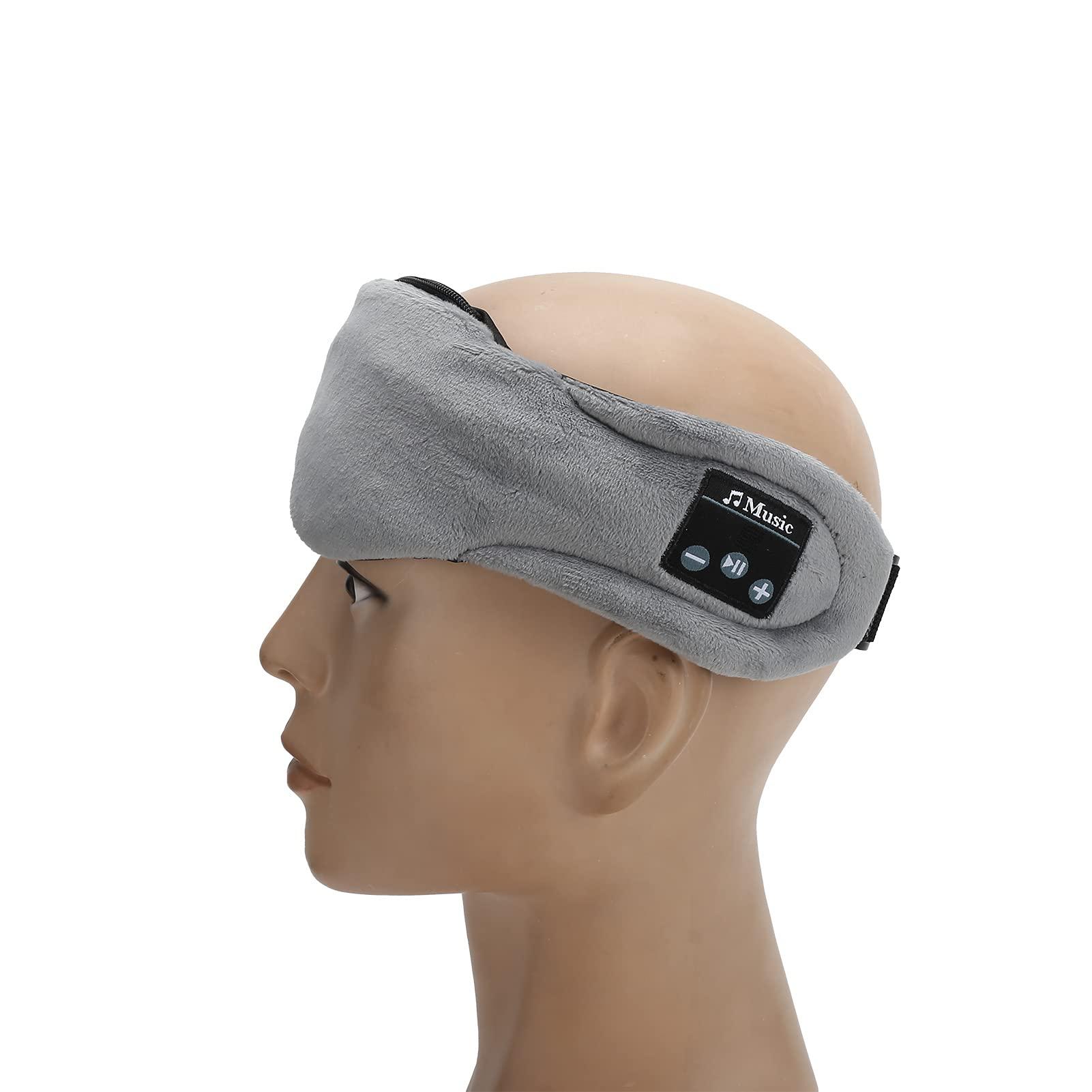 Dpofirs 5.0 Wireless Eye Mask,Sleep Headphones,Handsfree Music Blackout Eye Cover Mask,Sleeping Blindfold Mask for Office Travel Meditation & Relaxation,Cool Gifts for Men & Women (Grey)