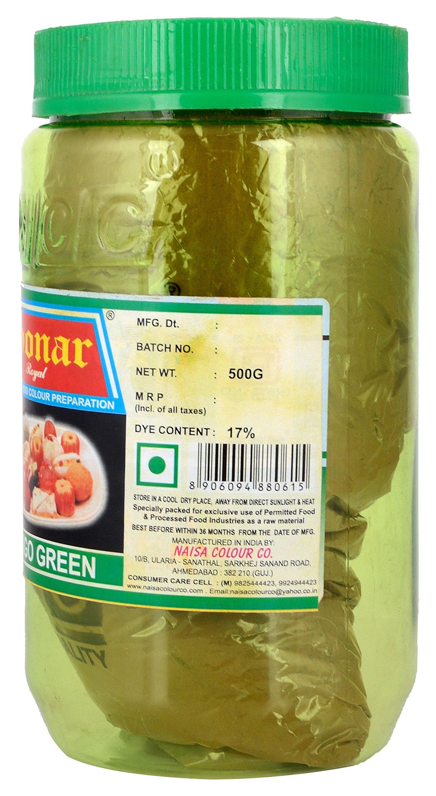 Sonar SONAR Synthetic Apple Green Powder Food Colour Preparation for Dairy Products, Snack Foods, Ice Cream, Soups, Jams, Pickles, Sweets, Cakes and Food Decoration (500 Grams) | Vegan