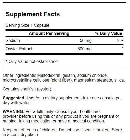 Swanson 100% Natural Japanese Oyster Extract 500 mg 60 Caps