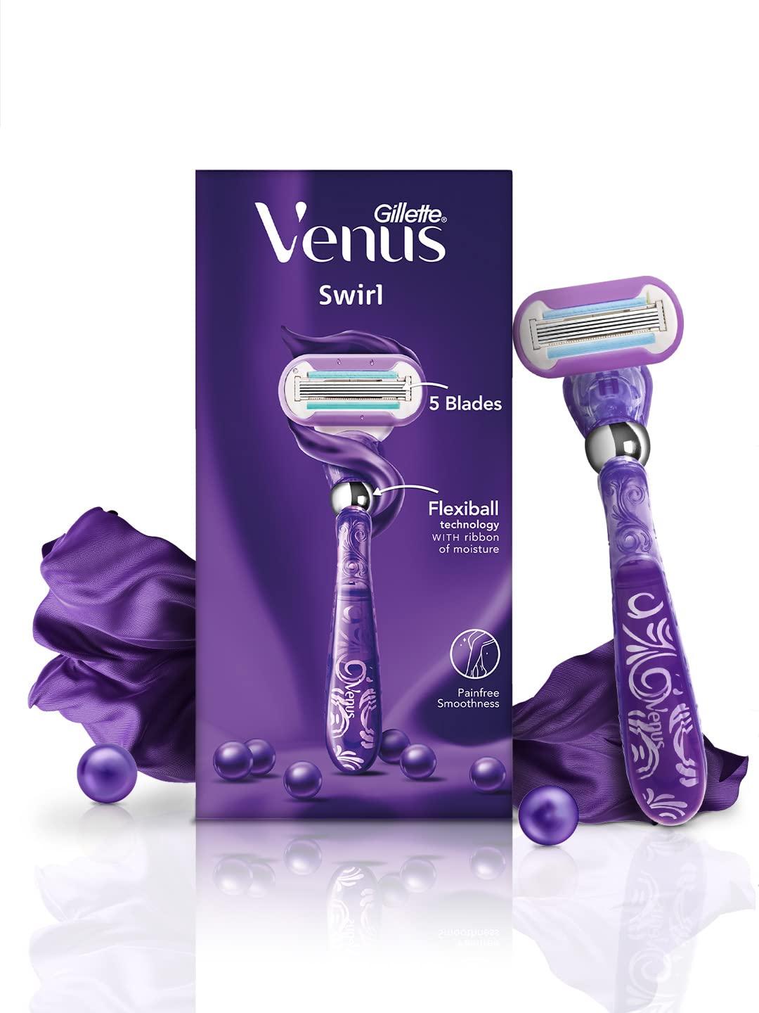 Gillette Venus Gillette Venus Swirl | Hair Removal Razor & Gillette Venus Comfortglide Hair Removal Razor for Women | 1 Pc | With Avocado Oils & Body Butter, Freesia Scent COMBO