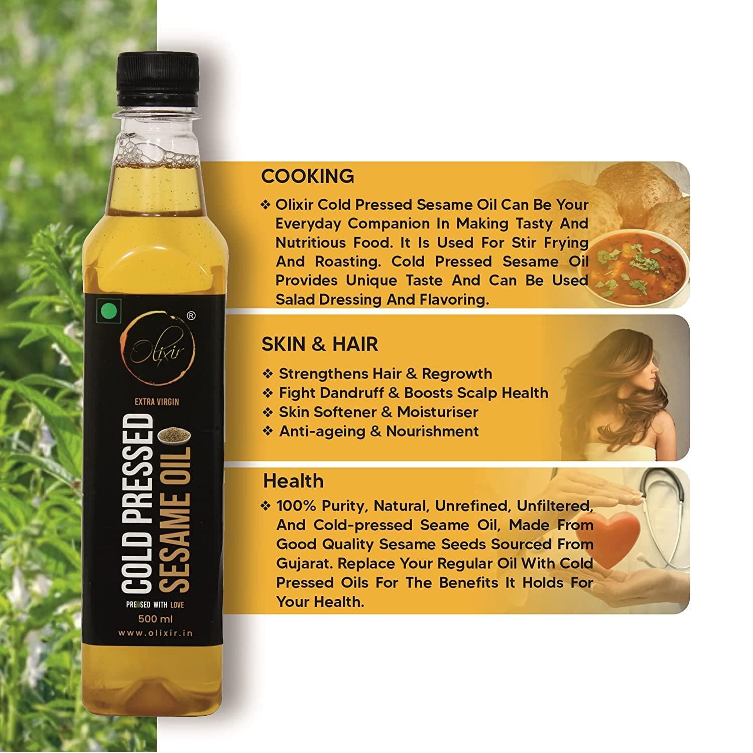 Olixir Olixir Cold Pressed Sesame Oil (500ml - Pack 2)