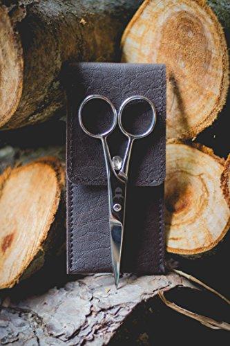 Striking Viking Beard & Mustache Scissors from Striking Viking - Steel Scissors for Beards and Mustaches. Includes Synthetic Leather Case for Travel and Storage