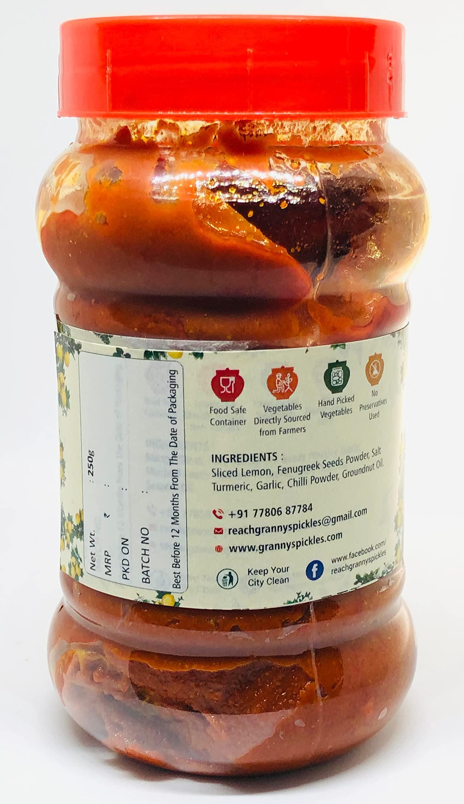 Granny's Pickles Granny's Pickles - Lemon Pickle - Typical Andhra Taste 250 GMS