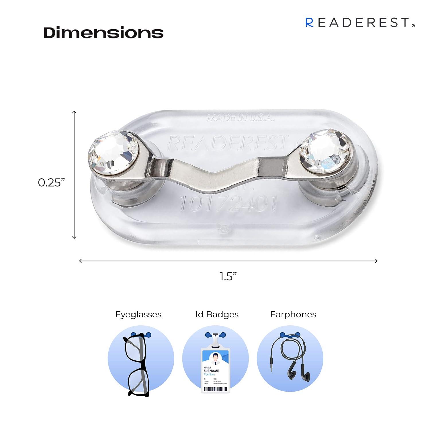 Readerest ReadeREST Original Stainless Steel & Clear Crystal Twin Pack
