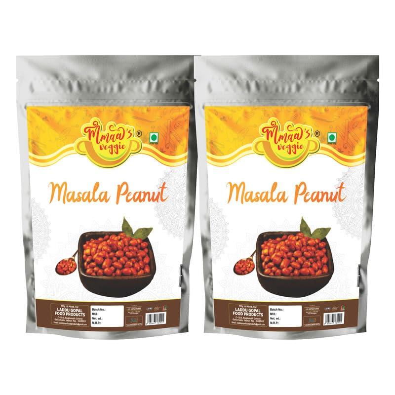 MMAA\'S VEGGIE Mmaa\'s Veggie Deep Fried Raw Peanuts Groundnut Moongfali With Rich Goodness Of Healthy Mirch Masala | Healthy Yummy Fried Masala Mungfali||Moongfali Dana||Shengdana||Raw Masala nuts-900g*2Pack