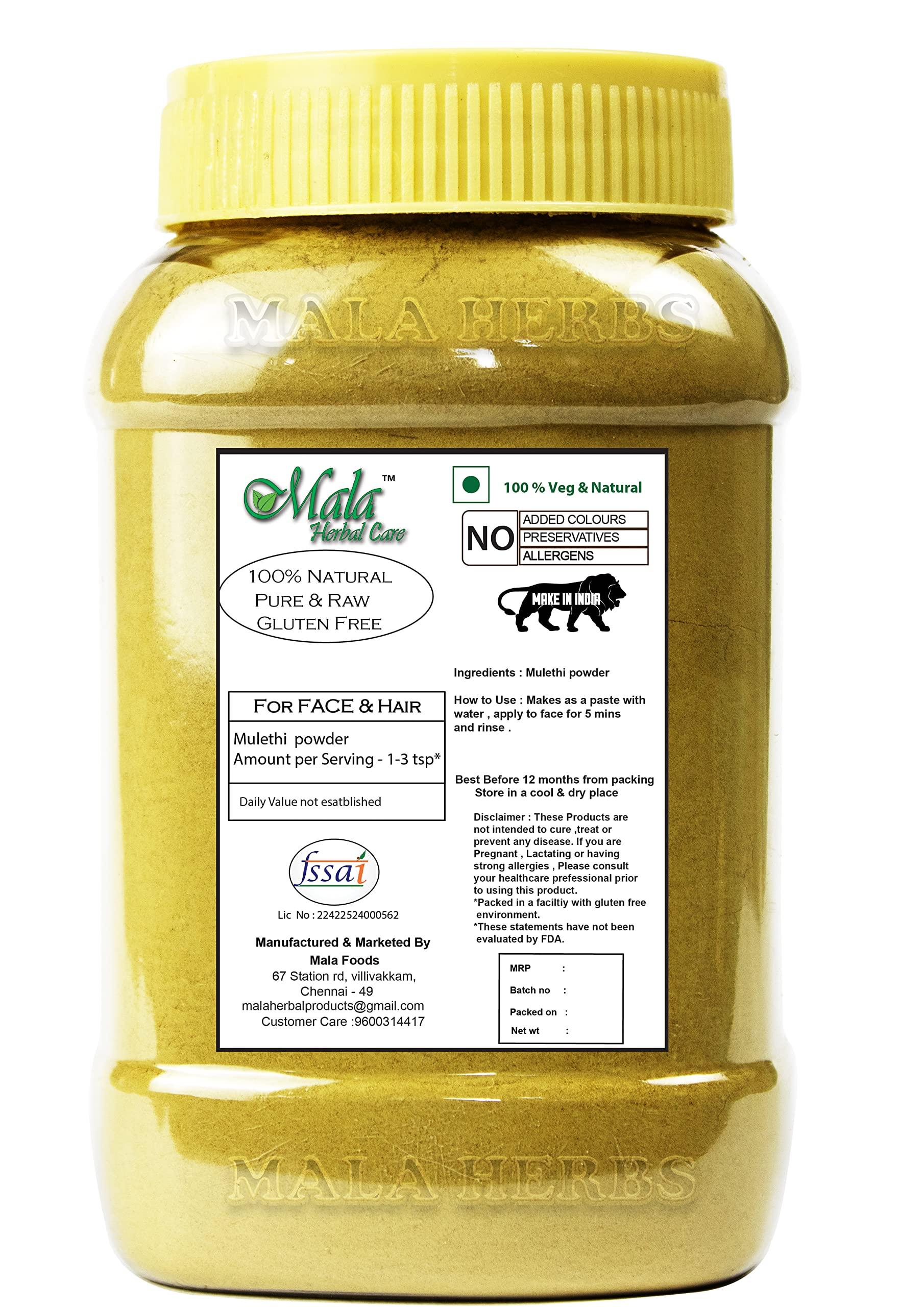 MALA FOODS MALA Liquorice powder -250 gms| Adhimadhuram powder | Mulethi powder | Irattimadhuram power | Yashtimadhu powder - 250 G