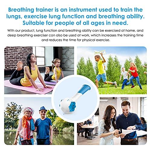Sonmol Sonmol-Breathing Exercise Device Lung Exerciser Respiratory Trainer for Respiratory Therapy, Inspiratory Exhalation Volume Exerciser for Lung Health and COPD Support