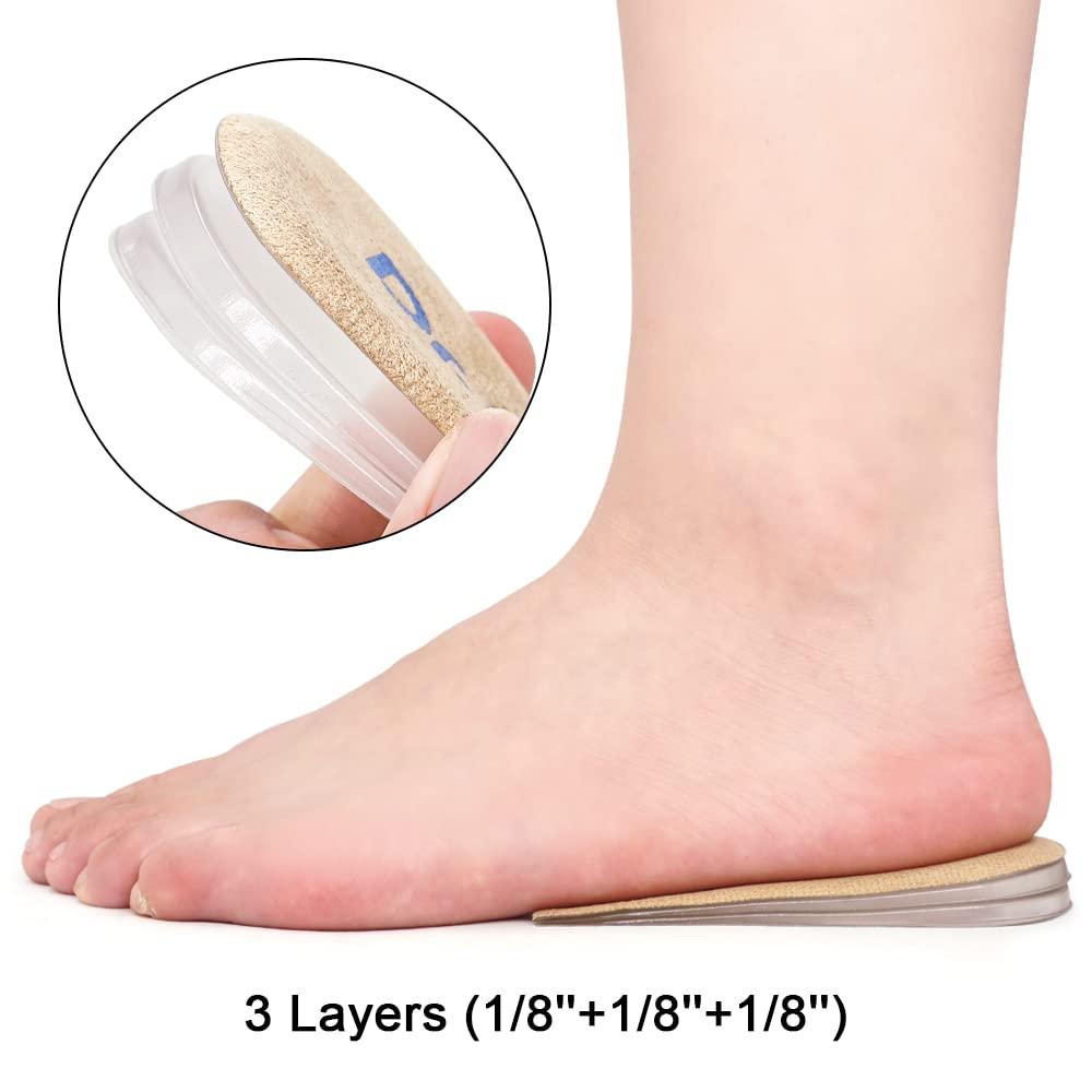 Dr Foot Dr Foot Adjustable Orthopedic Heel Lift Inserts,Height Increase Insole For Leg Length Discrepancies,Heel Spurs,Heel Pain,Sports Injuries,And Achilles Tendonitis(Beige,3 Layers)