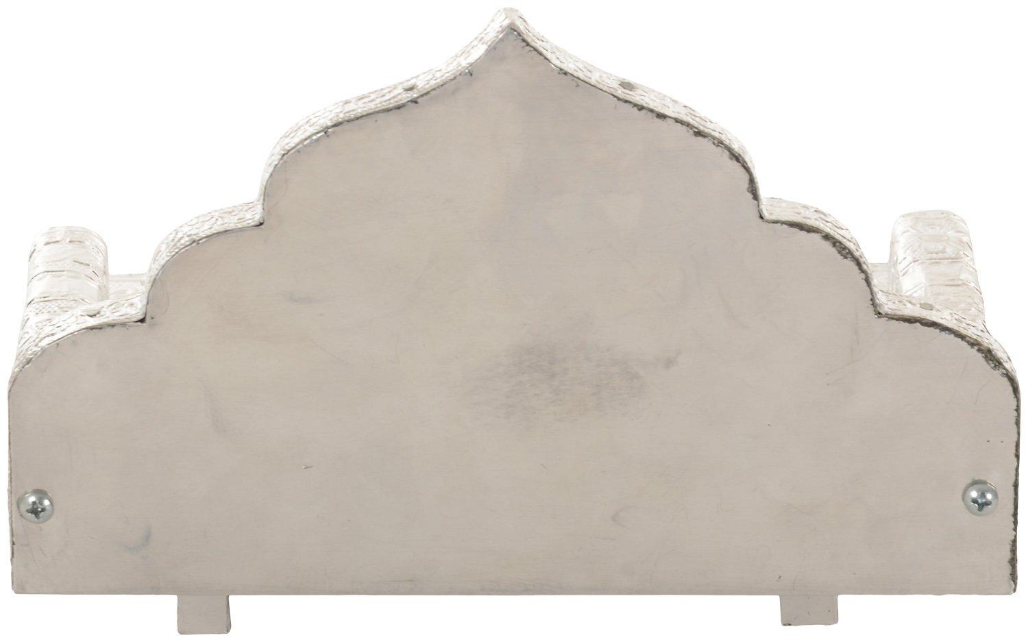 Shiv Shiv Simhasanam Silver-Plated Multi-Ply Pooja Mandir (Silver , 6 x 4)