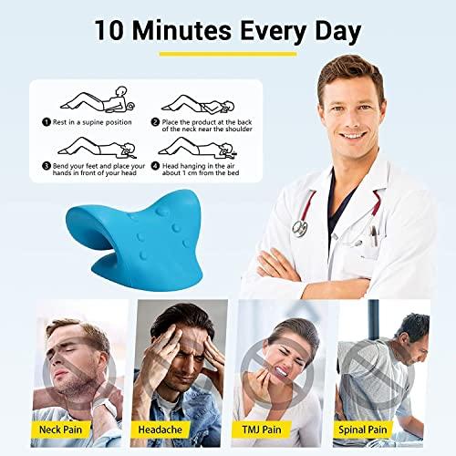Clefairy Clefairy Neck and Shoulder Relaxer, Cervical Traction Device for TMJ Pain Relief and Cervical Spine Alignment, Chiropractic Pillow Neck Stretcher(Multi)