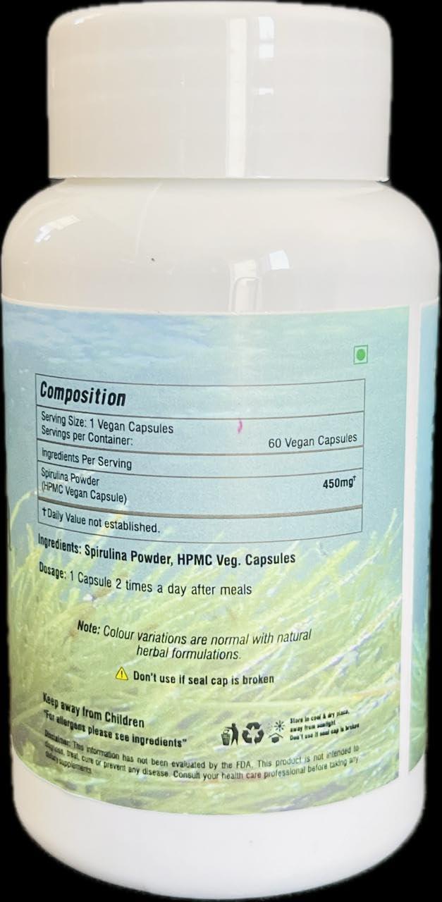 Generic Natural Spirulina Dietary Supplement-60 Capsule
