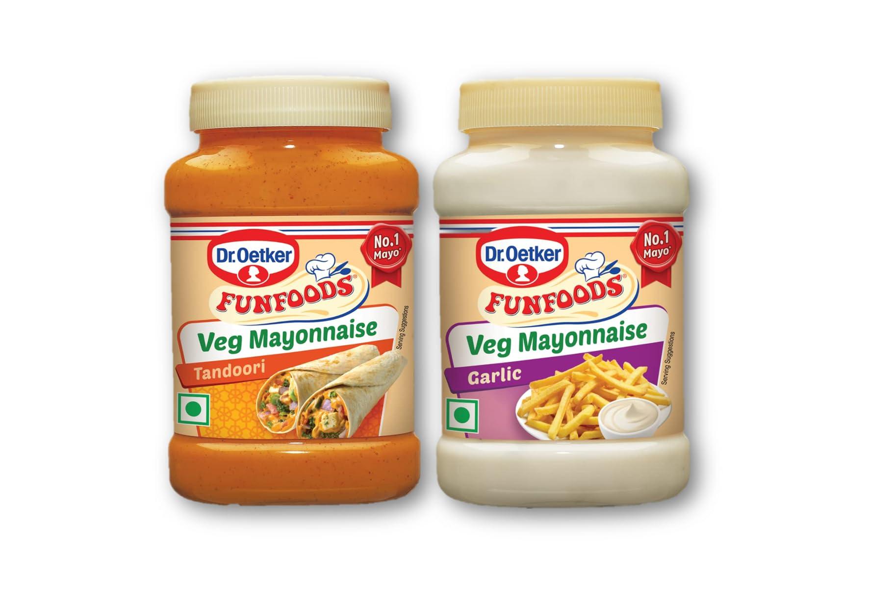 Generic Dr.OetkerFunfoodsVeg Mayonnaise Tandoori 245g & Dr.Oetker Funfoods Garlic Veg Mayonnaise 250g Pack of 2 (Unique)
