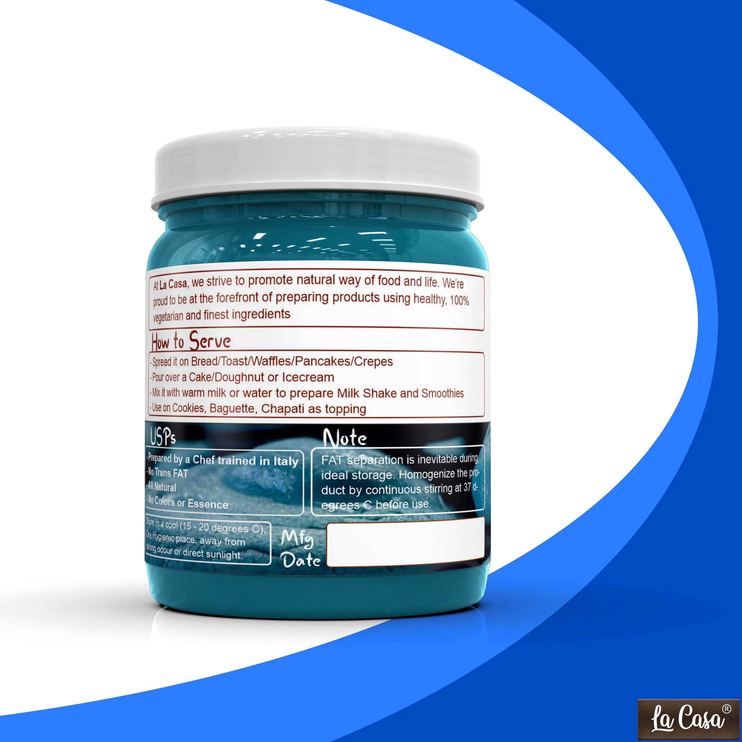 La Casa La Casa Sugar-Free Blue Crunchy Cookies Spread | Stevia Based | Product of India | 350g |