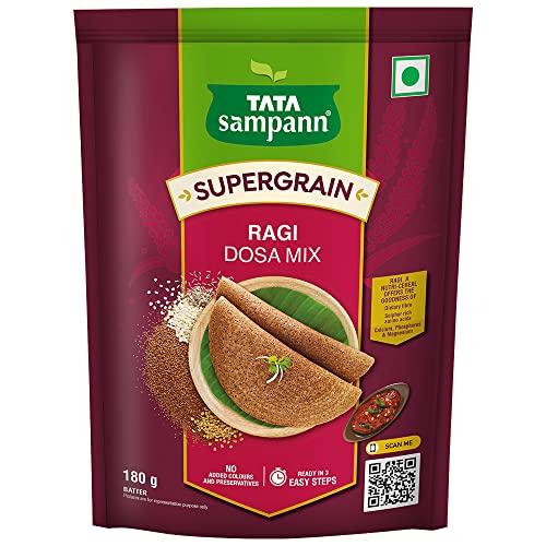 Tata Tata Sampann Supergrain Ragi Dosa Mix, Instant Ready to Cook Mix, 180g