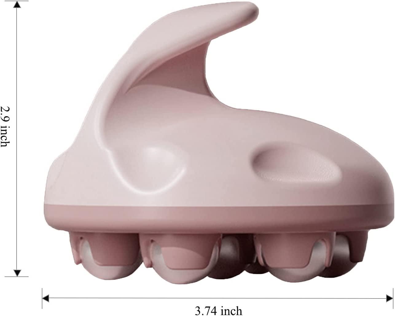 WE-CEF 2PCS Hand Held Massager Hand Massage Glove Massager for Muscle Back Neck Foot Shoulder Leg Pain Relief Massage Tool with Roller Ball Back Scratcher Back Massager Pink