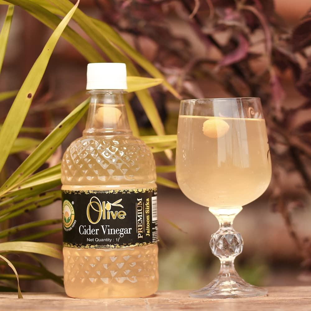 BASIC AYURVEDA Basic Ayurveda Olive Cider Vinegar Premium Jaitoon Sirka With Mother Of Vinegar | Daily Dose Of Wellness Holistic Health Benefits | One Solution Of Holistic Health- 1. Ltr Pack