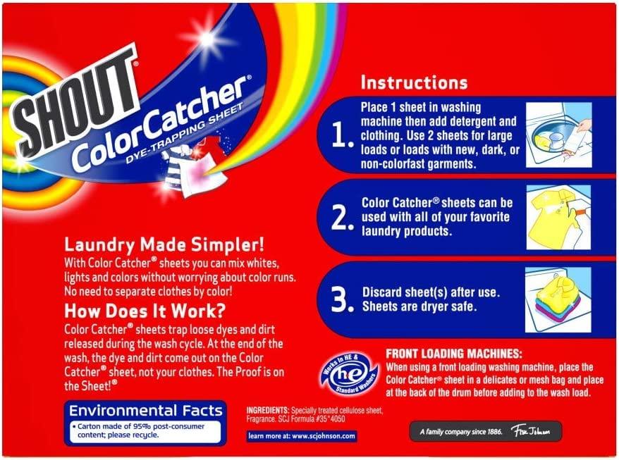 SHOUT Shout Color Catcher Dye Trapping Sheets, 72.0 Count
