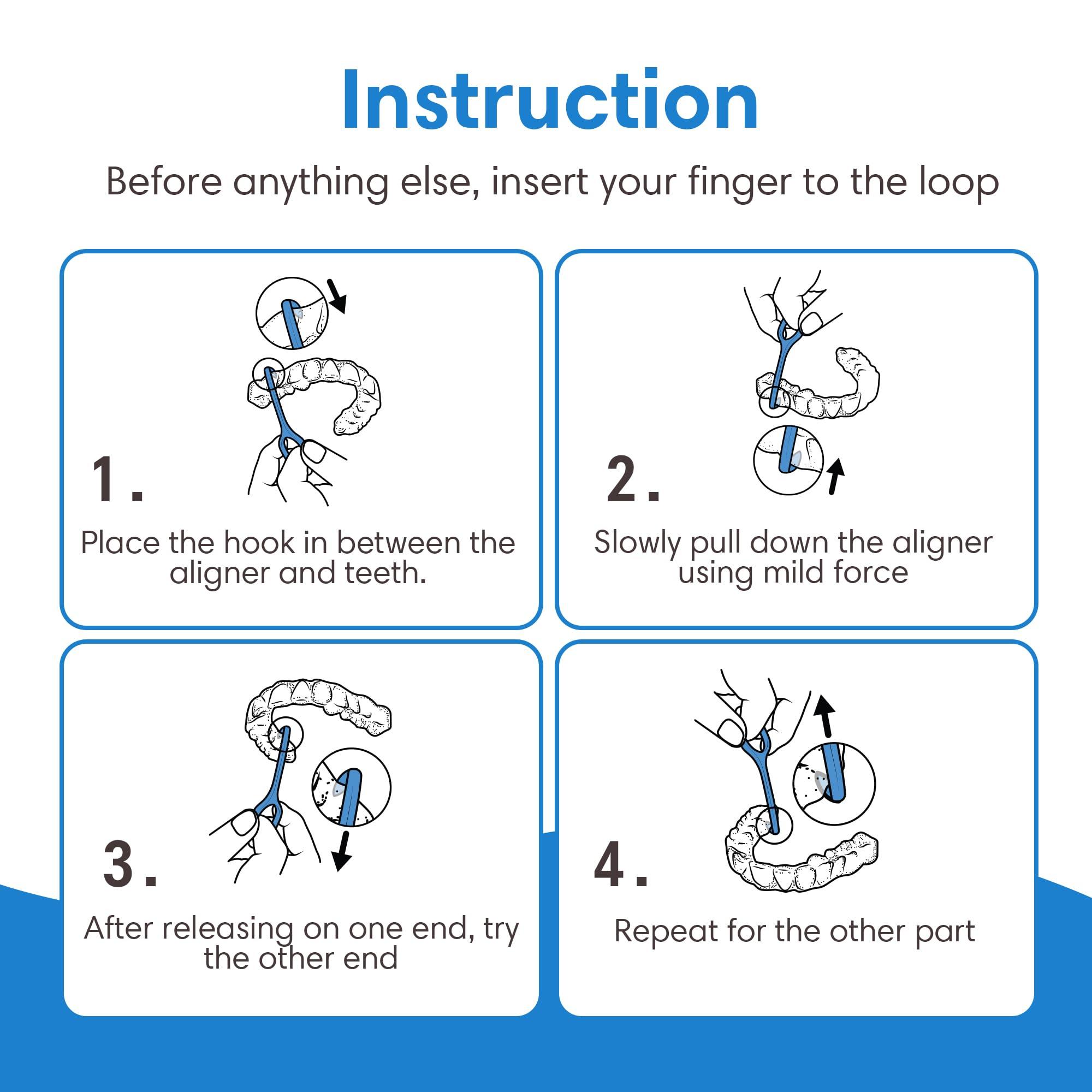 OrthoKey Clear Aligner Removal Tool by ORTHOKEY - Invisible Removable Braces - QTY 4 White