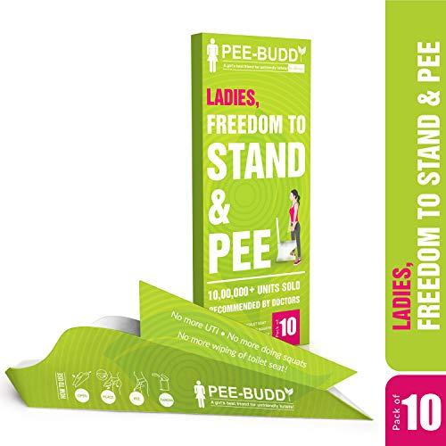 PEE BUDDY Peebuddy Stand And Pee Reusable Portable Urinal Funnel For Women (1 Unit) & Paper Based Disposable Female Urination Device for Women -