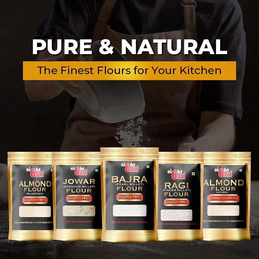 8AM 8AM Bajra Flour (Pearl Millet), Gluten Free, Rich Source of Protein and Calcium, Healthy and Nutritious Millets, 980 GM