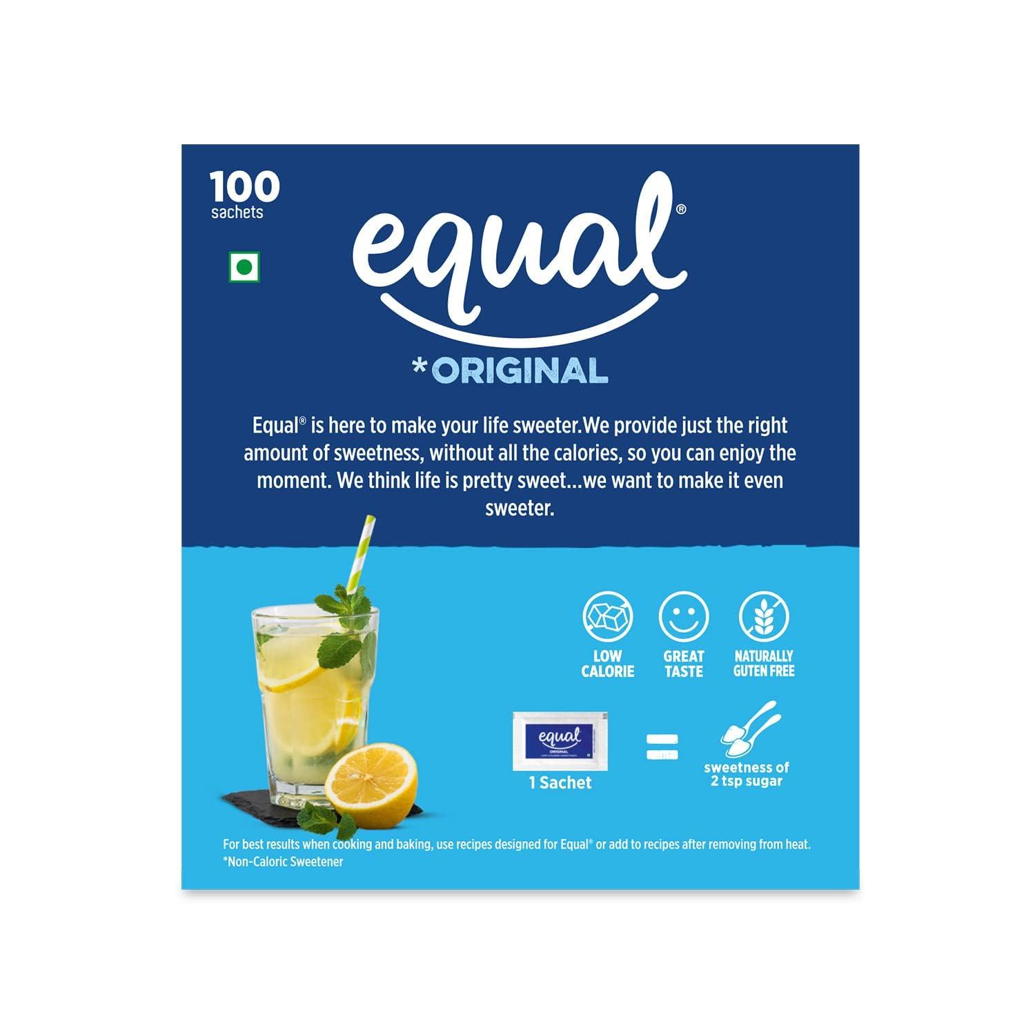 Generic Equal Sweetener, Sugar Free, Low Calories, Sugar - 100 Sachets,(Pack of 3)