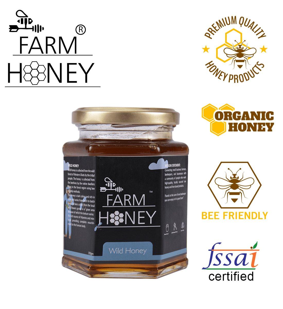 Farm Honey Farm Honey Wild Unprocessed Honey|Pure Organic Raw Honey|100% Natural|no preservatives| No Artificial Color|no Added Sugar|250 Gm