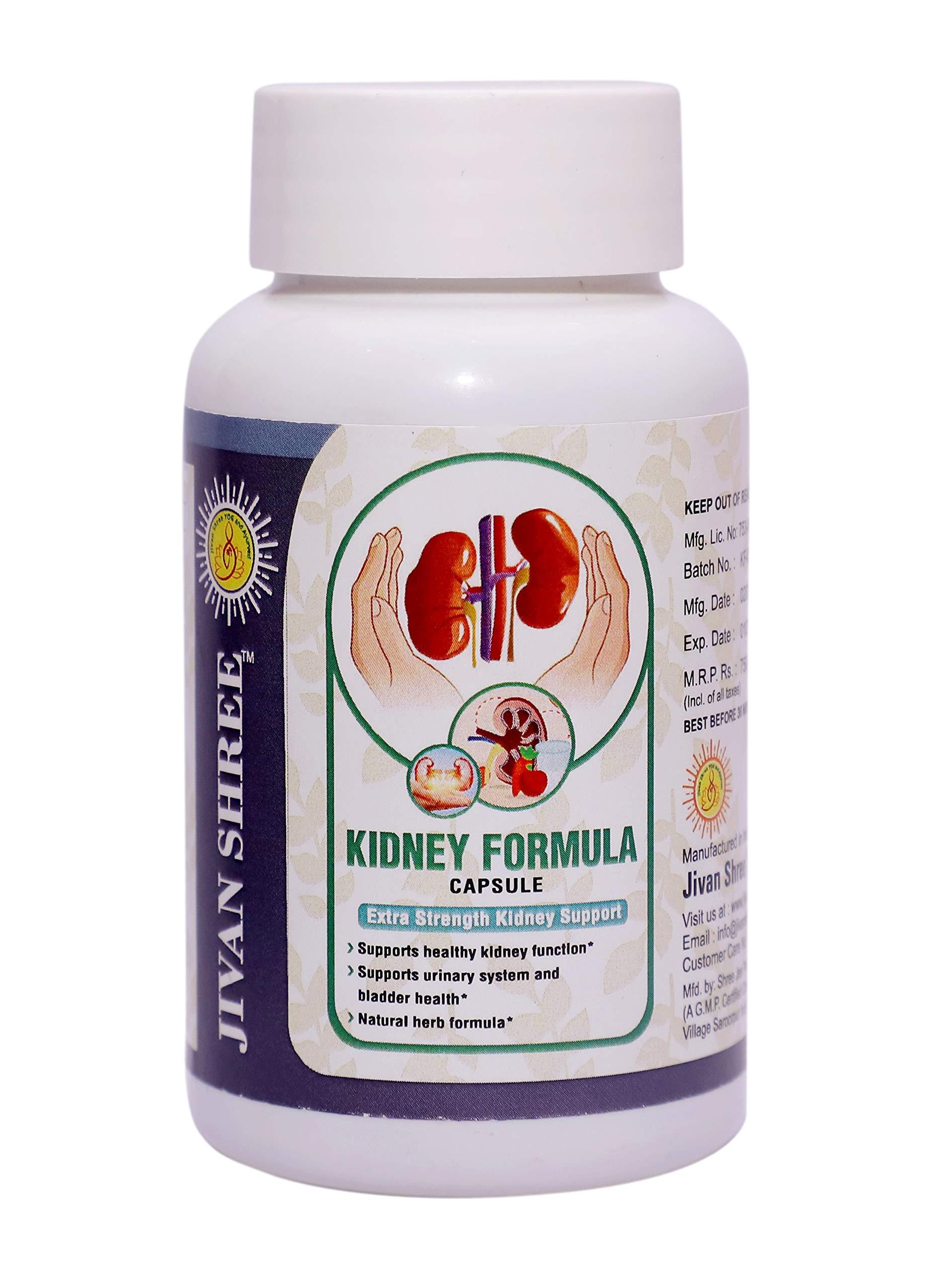JIVAN SHREE WITH DEVICE OF SHREE Kidney Formula Ayurvedic medicine for Kidney (All Problems) & Creatnine Kidney Support |Natural Kidney Cleanse And Detox Supplement (120 Capsules Pack of 2)