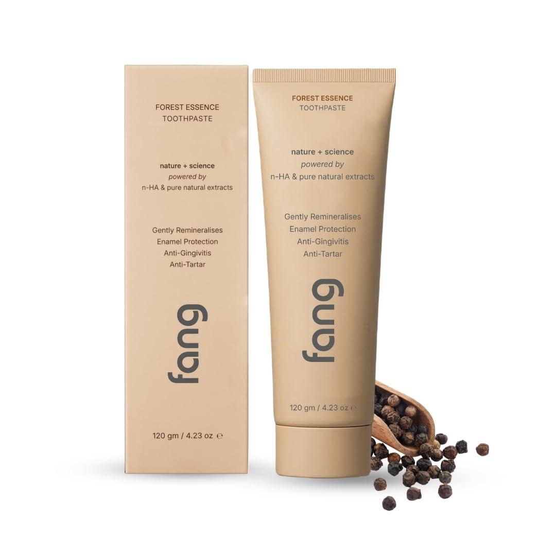 Fang Fang Forest Essence Natural Toothpaste|Fluoride Free Hydroxyapatite|Teeth Whitening|Heals Sensitive Teeth|Fights Cavities,Gum Diseases & Bad Breath|SLS & Chemical Free|Organic, Vegan (Forest Essence, 1)