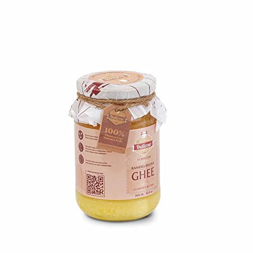 Indicow Indicow Foods Vedic Bilona A2 Cow Ghee | (Kankrej Cow A2 Vedic Bilona Ghee 500 ML) | Grass Fed, Hand Churned, 100% Pure and Preservative Free
